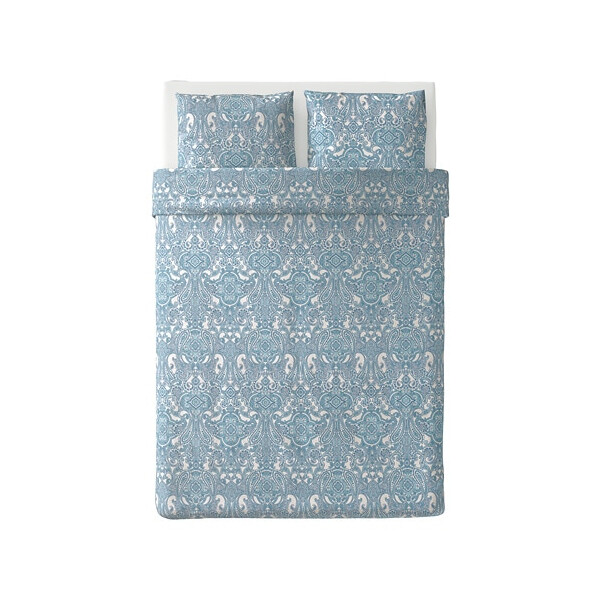 

Комплект постельного белья IKEA JÄTTEVALLMO 200х200 см Бело-синий (303.996.92)