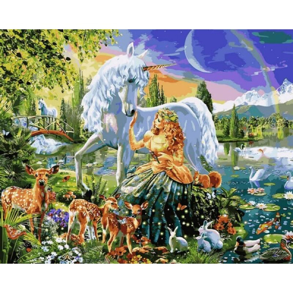 

Картина по номерам Дева и единорог, 40x50 см., Babylon