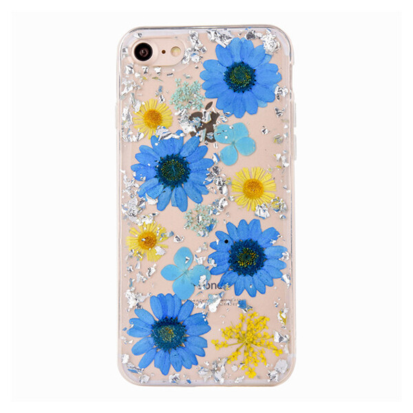 

TPU чехол "Flowers and tinsel " для Apple iPhone 7 / 8 (4.7") Маргаритки синие