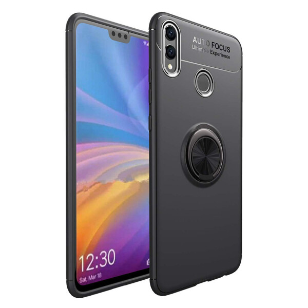 

TPU чехол Deen ColorRing под магнитный держатель для Huawei Honor 8X Черный / Черный