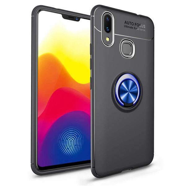 

TPU чехол Deen ColorRing под магнитный держатель для Huawei P Smart+ (nova 3i) Черный / Синий