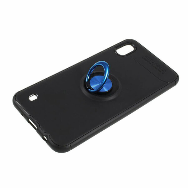 

TPU чехол Deen ColorRing под магнитный держатель для Samsung Galaxy A10 (A105F) Черный / Синий