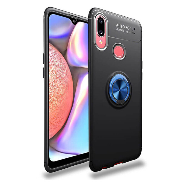 

TPU чехол Deen ColorRing под магнитный держатель для Samsung Galaxy A10s Черный / Синий