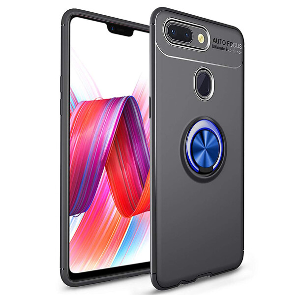 

TPU чехол Deen ColorRing под магнитный держатель для Xiaomi Mi 8 Lite / (Mi 8X) Черный / Синий