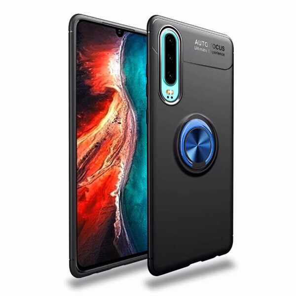 

TPU чехол Deen ColorRing под магнитный держатель для Xiaomi Mi CC9 / Mi 9 Lite Черный / Синий