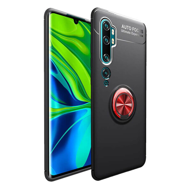 

TPU чехол Deen ColorRing под магнитный держатель для Xiaomi Mi Note 10 / Note 10 Pro / Mi CC9 Pro Черный / Красный