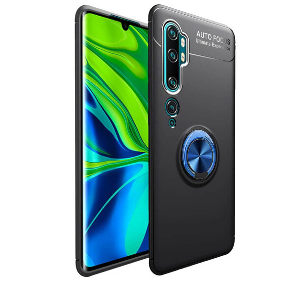 

TPU чехол Deen ColorRing под магнитный держатель для Xiaomi Mi Note 10 / MI Note 10 Pro / CC9 Pro Черный / Синий