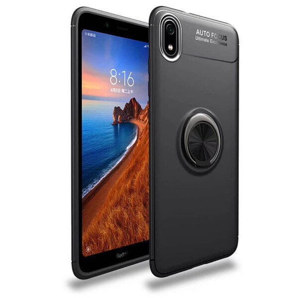 

TPU чехол Deen ColorRing под магнитный держатель для Xiaomi Redmi 7A Черный / Черный