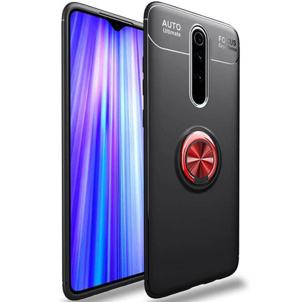 

TPU чехол Deen ColorRing под магнитный держатель для Xiaomi Redmi 8 Черный / Красный