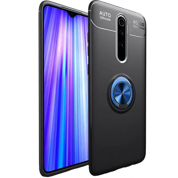 

TPU чехол Deen ColorRing под магнитный держатель для Xiaomi Redmi 8 Черный / Синий