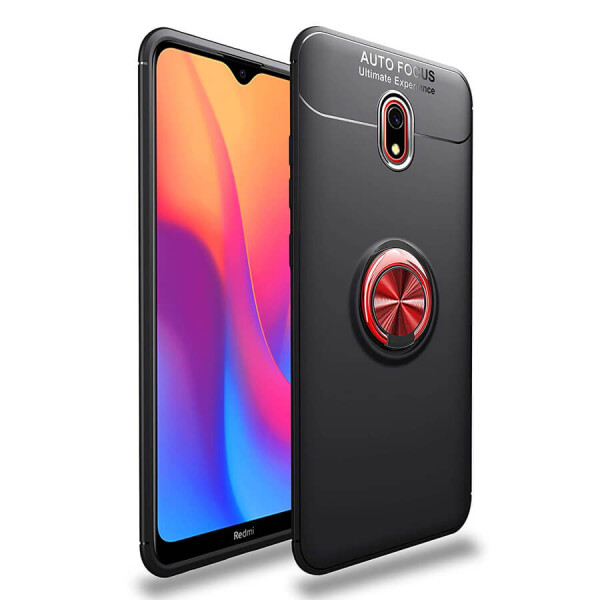 

TPU чехол Deen ColorRing под магнитный держатель для Xiaomi Redmi 8a Черный / Красный