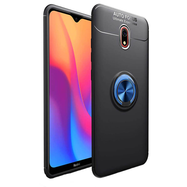 

TPU чехол Deen ColorRing под магнитный держатель для Xiaomi Redmi 8a Черный / Синий