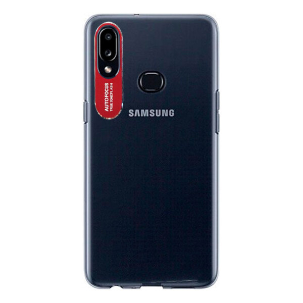 

TPU чехол Epic clear flash для Samsung Galaxy A10S Бесцветный / Красный
