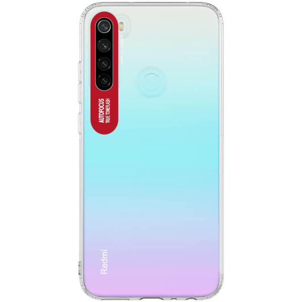 

TPU чехол Epic clear flash для Xiaomi Redmi Note 8 Бесцветный / Красный