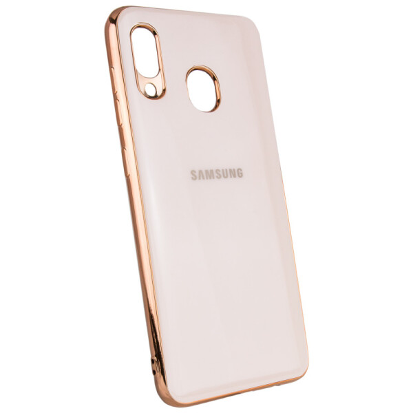 

TPU чехол GLOSSY LOGO для Samsung Galaxy A10S Розовый / Rose Gold