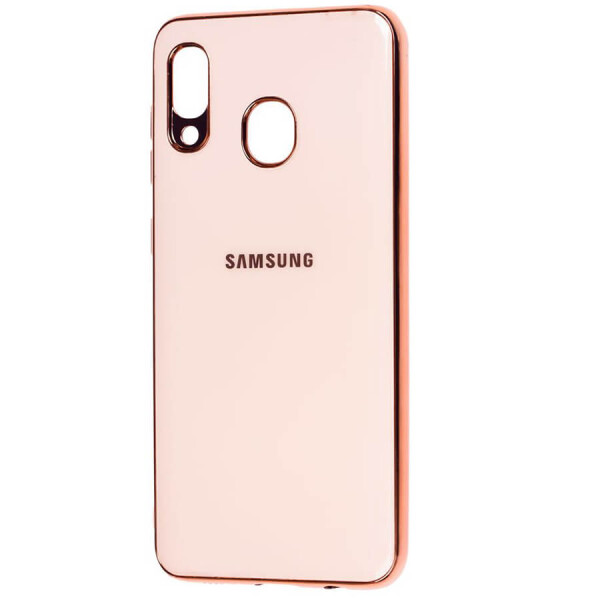 

TPU чехол GLOSSY LOGO для Samsung Galaxy A20 / A30 Розовый / Rose Gold
