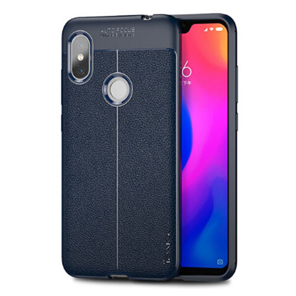 

TPU чехол iPaky Litchi Series для Xiaomi Redmi Note 6 Pro Синий