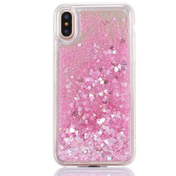 

TPU чехол Liquid hearts для Apple iPhone XS Max (6.5") Розовый