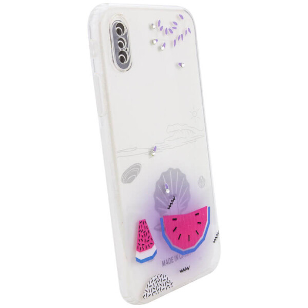 

TPU чехол Luxury Diamond full protective для Apple iPhone X / XS (5.8") Голубой / Арбуз
