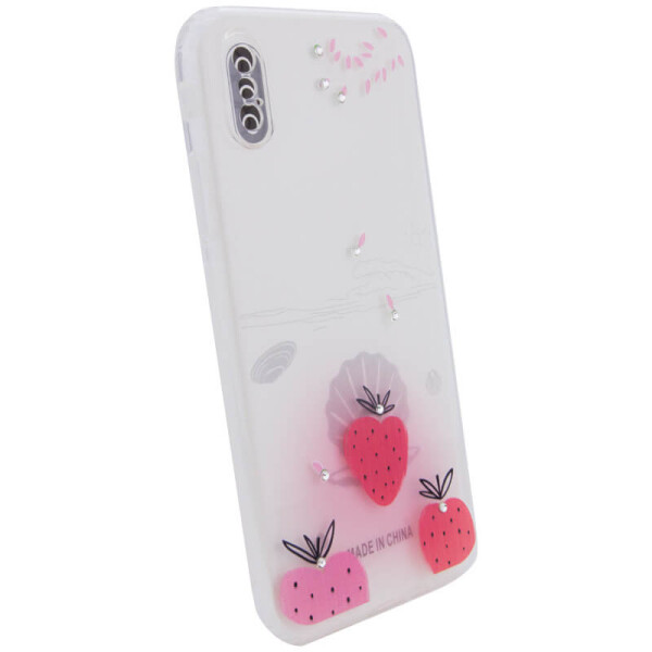 

TPU чехол Luxury Diamond full protective для Apple iPhone X / XS (5.8") Красный / Клубника