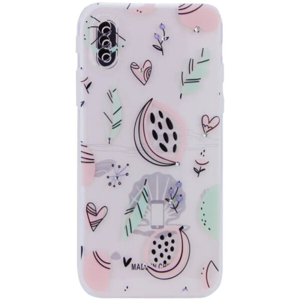 

TPU чехол Luxury Diamond full protective для Apple iPhone X / XS (5.8") Прозрачный / Экзотические фрукты