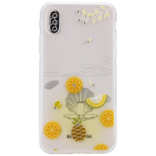 

TPU чехол Luxury Diamond full protective для Apple iPhone XS Max (6.5") Желтый / Тропические фрукты