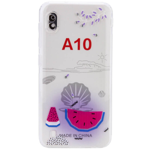 

TPU чехол Luxury Diamond full protective для Samsung Galaxy A10 (A105F) Голубой / Арбуз