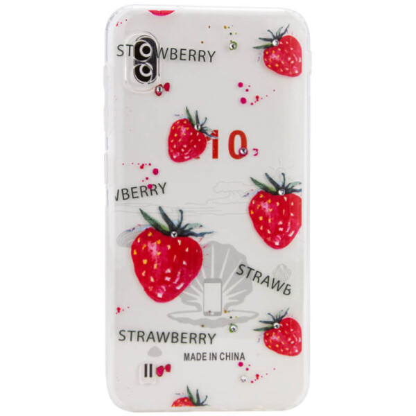 

TPU чехол Luxury Diamond full protective для Samsung Galaxy A10 (A105F) Прозрачный / Клубника
