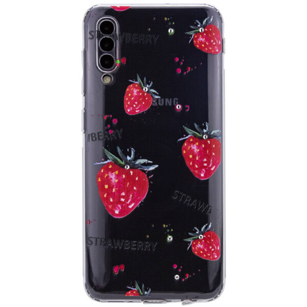 

TPU чехол Luxury Diamond full protective для Samsung Galaxy A50 (A505F) / A50s / A30s Прозрачный / Клубника