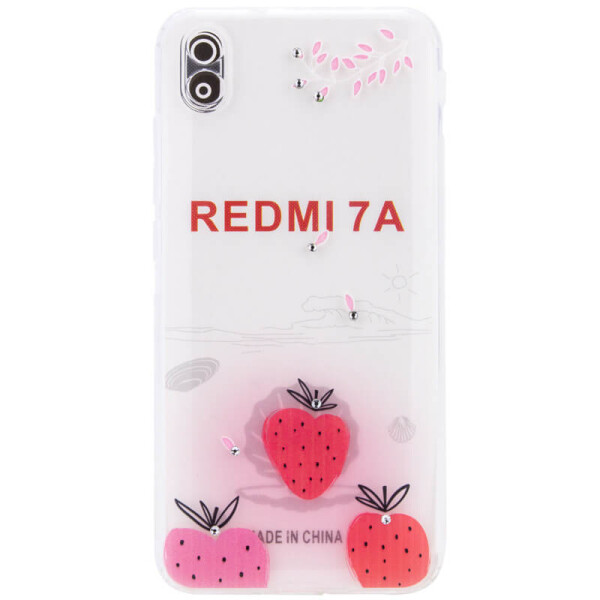 

TPU чехол Luxury Diamond full protective для Xiaomi Redmi 7A Красный / Клубника