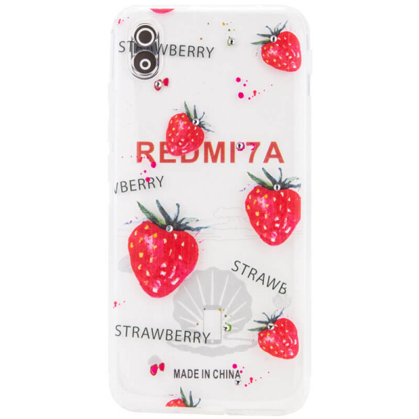 

TPU чехол Luxury Diamond full protective для Xiaomi Redmi 7A Прозрачный / Клубника