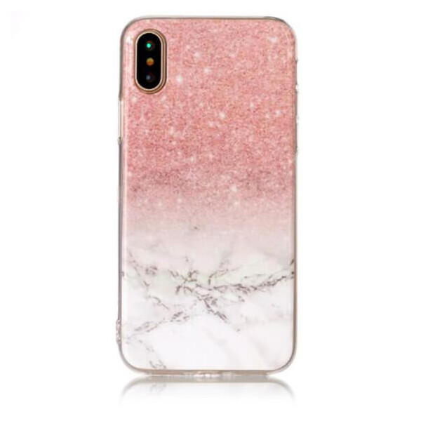 

TPU чехол OMEVE Stone для Apple iPhone X (5.8") / XS (5.8") Мрамор розовый