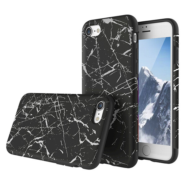 

TPU чехол Rock Origin Series (Textured marble) для Apple iPhone 7 / 8 (4.7") Черный / Black marble
