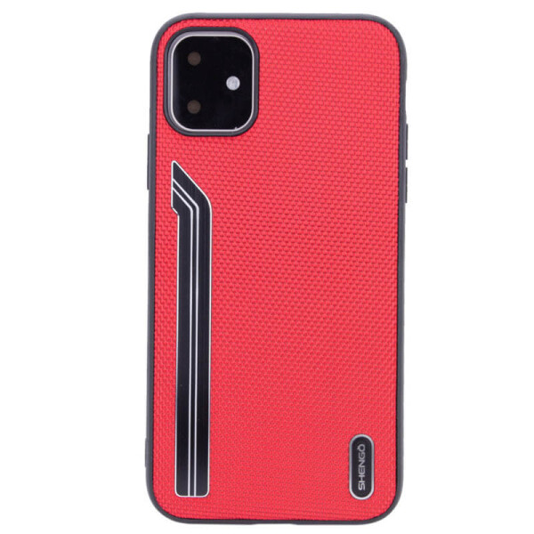 

TPU чехол SHENGO Textile series для Apple iPhone 11 (6.1") Красный