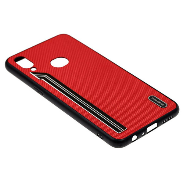 

TPU чехол SHENGO Textile series для Samsung Galaxy A10s Красный