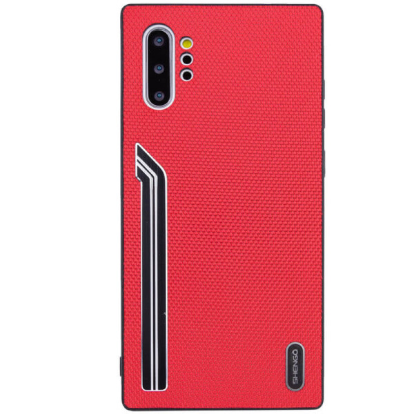 

TPU чехол SHENGO Textile series для Samsung Galaxy Note 10 Plus Красный