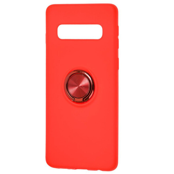 

TPU чехол Summer ColorRing под магнитный держатель для Samsung Galaxy S10 Красный