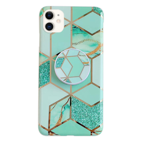

TPU Чехол Геометрия с держателем для телефона для Apple iPhone 11 (6.1") Бирюзовый