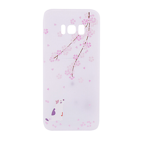 

TPU чехол матовый soft touch для Samsung G950 Galaxy S8 Кот и Сакура