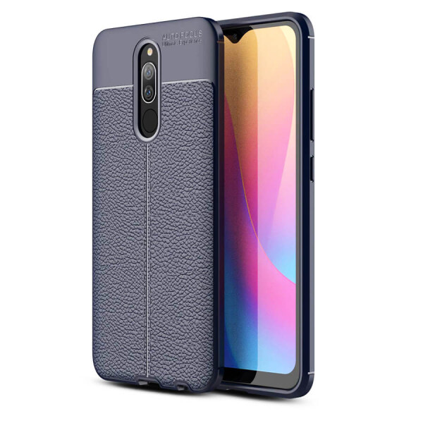 

TPU чехол фактурный (с имитацией кожи) для Xiaomi Redmi 8 / 8a Синий