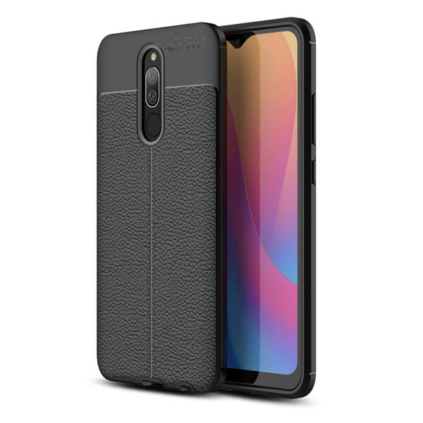 

TPU чехол фактурный (с имитацией кожи) для Xiaomi Redmi 8 / 8a Черный