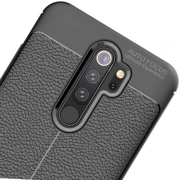 

TPU чехол фактурный (с имитацией кожи) для Xiaomi Redmi Note 8 Pro Черный