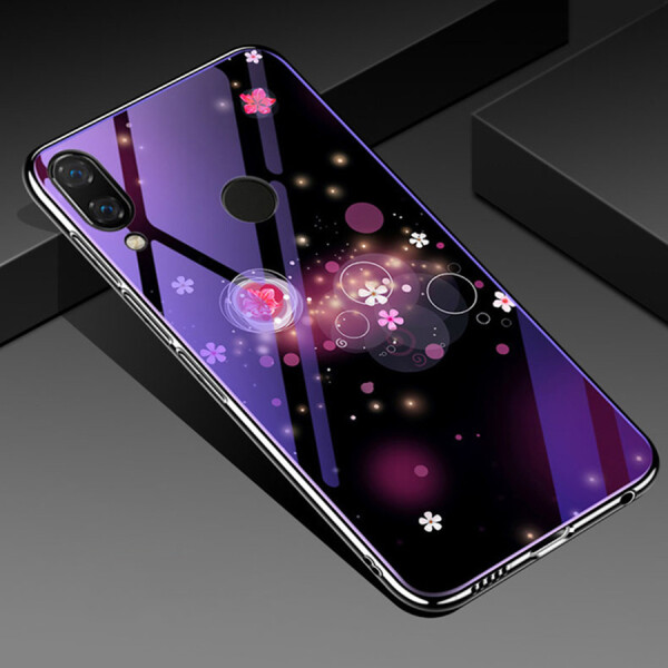 

TPU+Glass чехол Fantasy с глянцевыми торцами для Huawei Honor 8X Пузырьки и цветы