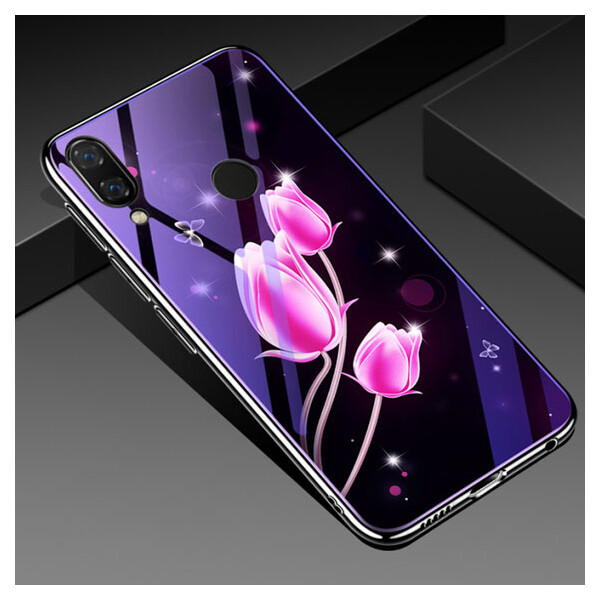 

TPU+Glass чехол Fantasy с глянцевыми торцами для Huawei P Smart+ (nova 3i) Тюльпаны