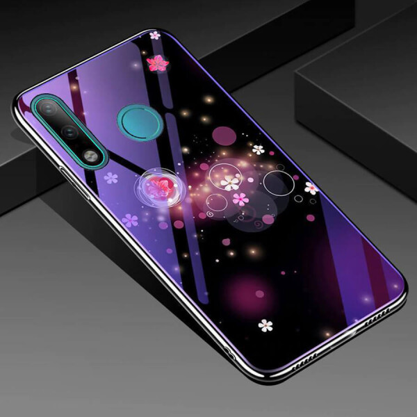 

TPU+Glass чехол Fantasy с глянцевыми торцами для Huawei P30 lite Пузырьки и цветы