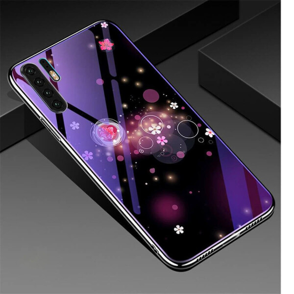 

TPU+Glass чехол Fantasy с глянцевыми торцами для Huawei P30 Pro Пузырьки и цветы