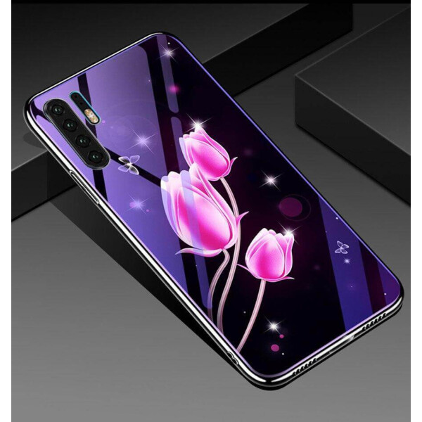 

TPU+Glass чехол Fantasy с глянцевыми торцами для Huawei P30 Pro Тюльпаны