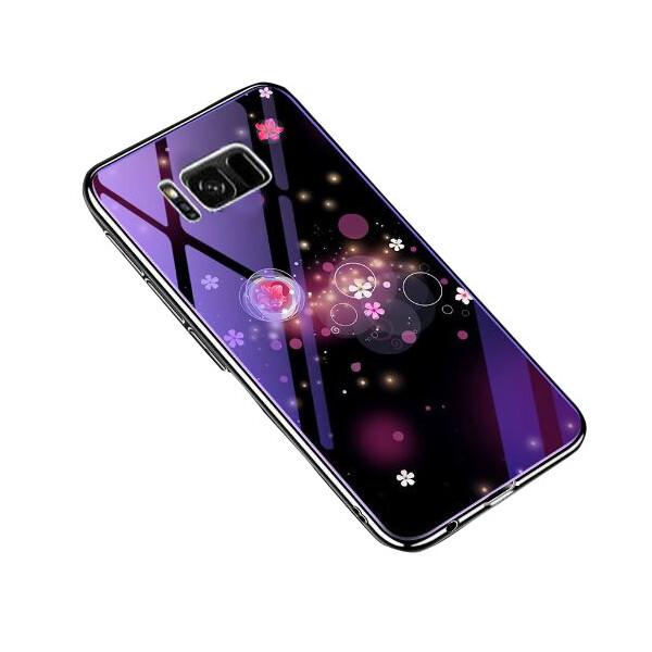 

TPU+Glass чехол Fantasy с глянцевыми торцами для Samsung G950 Galaxy S8 Пузырьки и цветы