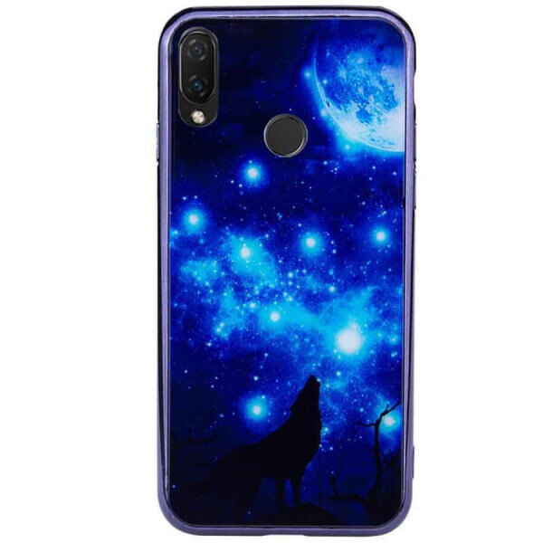 

TPU+Glass чехол Fantasy с глянцевыми торцами для Samsung Galaxy A10s Лунная ночь