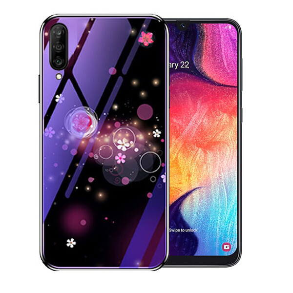 

TPU+Glass чехол Fantasy с глянцевыми торцами для Samsung Galaxy A50 (A505F) / A50s / A30s Пузырьки и цветы